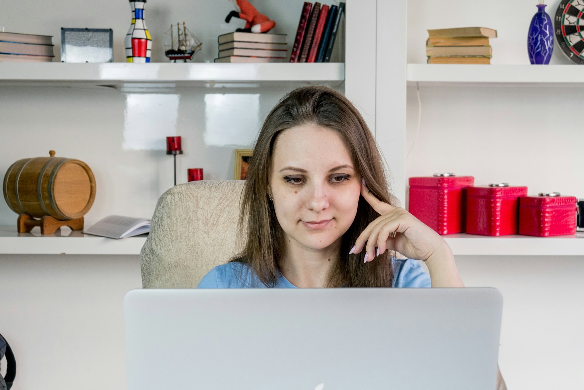 woman reviewing marketing agency services